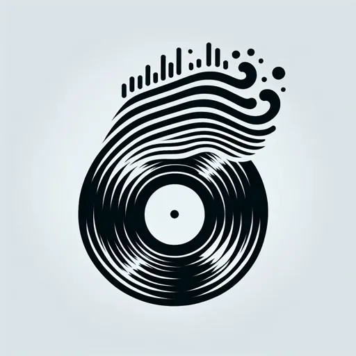 Entertainment Logo Design With A Vinyl Record And Sound Waves