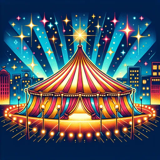 Entertainment Logo Featuring A Circus Tent With Bright Lights