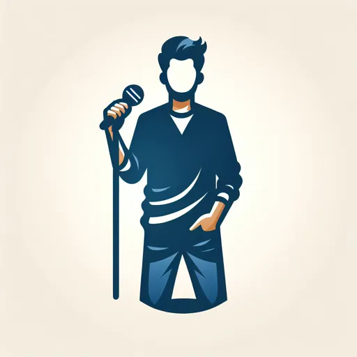Entertainment Logo Featuring A Comedian With A Microphone