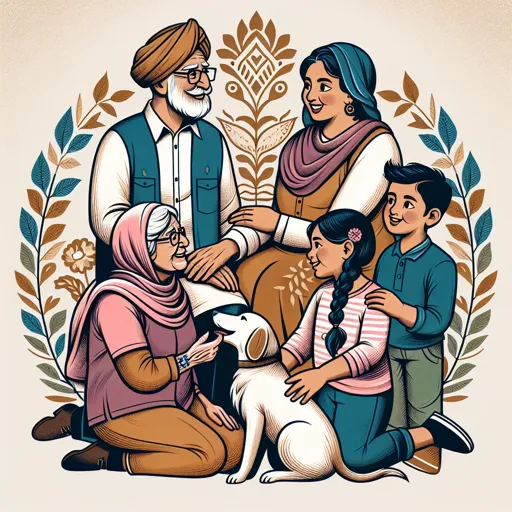 Family Logo Design Featuring Grandparents With Children And A Pet