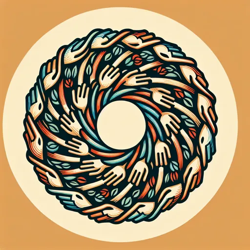 Family Logo Design With A Circle Of Hands Forming A Unity Symbol