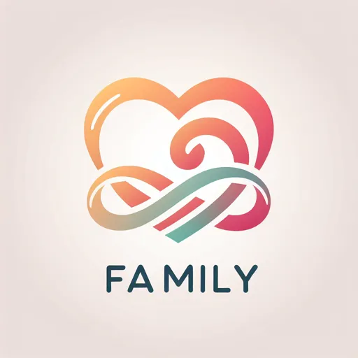 Family Logo Design With A Heart And Infinity Symbol Intertwined