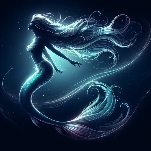 Fantasy Logo Design Featuring A Mermaid With Flowing Hair