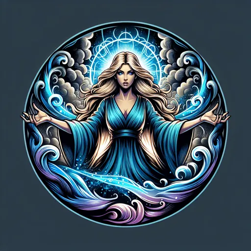 Fantasy Logo Design With A Sorceress Conjuring Magical Energy