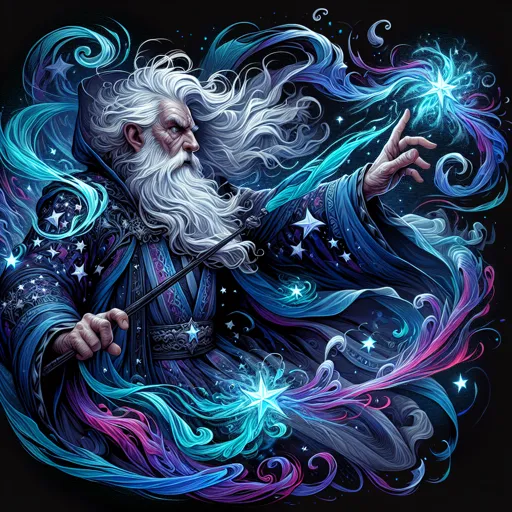 Fantasy Logo Design With A Wizard Casting A Spell