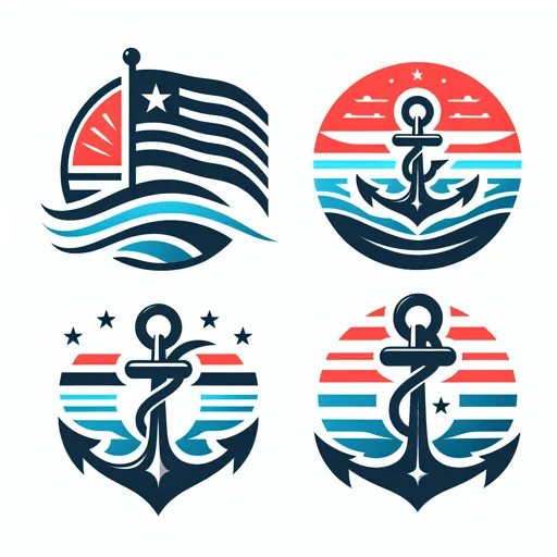Flag Logo Design With A Nautical Flag And Anchor Elements