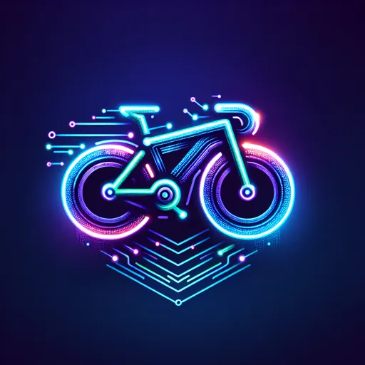 Futuristic Bike Logo Design With Glowing Lines And Digital Elements