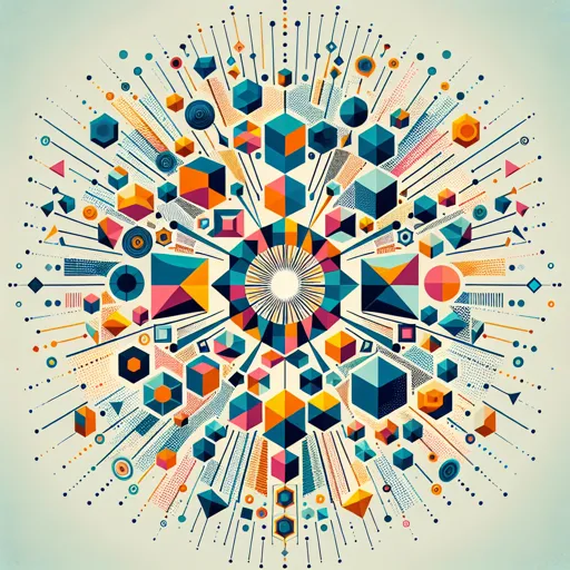 Geometric Design Featuring A Cluster Of Polygons In A Radial Formation