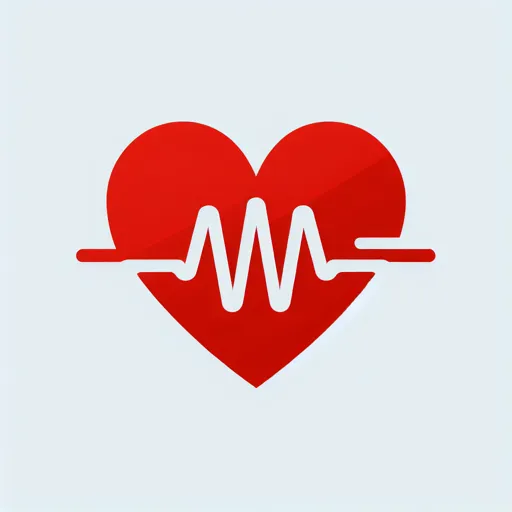 Heart Logo Design With A Heartbeat Line Running Through The Center