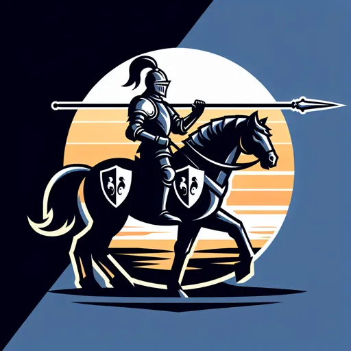 Hero Logo Design Featuring A Knight On Horseback