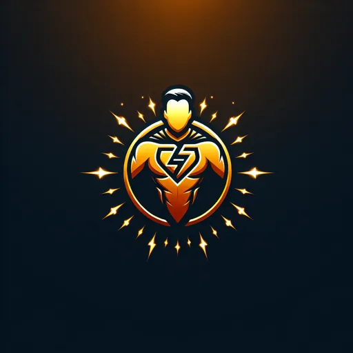 Hero Logo Design With A Superhero Emblem Glowing With Energy