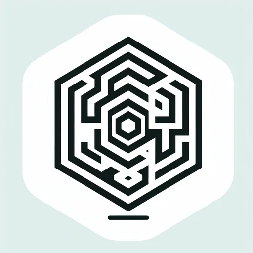 Hexagon Logo Design With A Geometric Hexagon Maze