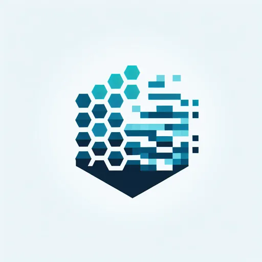 Hexagon Logo Design With Hexagonal Digital Pixels