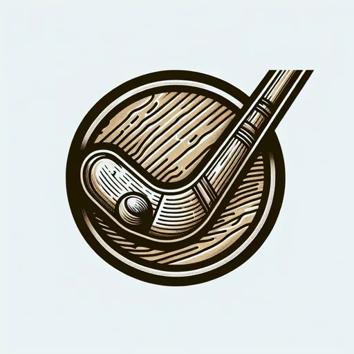 Hockey Logo Design Featuring A Classic Wooden Hockey Stick