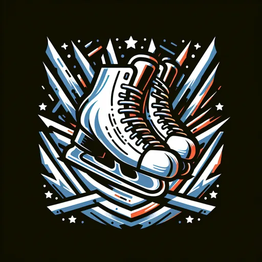 Hockey Logo Design With A Pair Of Skates And Ice Shards