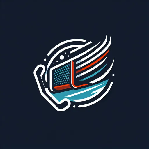 Hockey Logo Design With A Stylized Ice Rink And Net