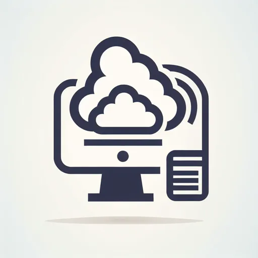 Icon Design With A Minimalist Computer And Cloud Symbol
