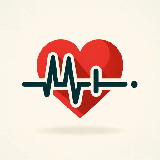 Icon Design With A Simple Heart And Heartbeat Line