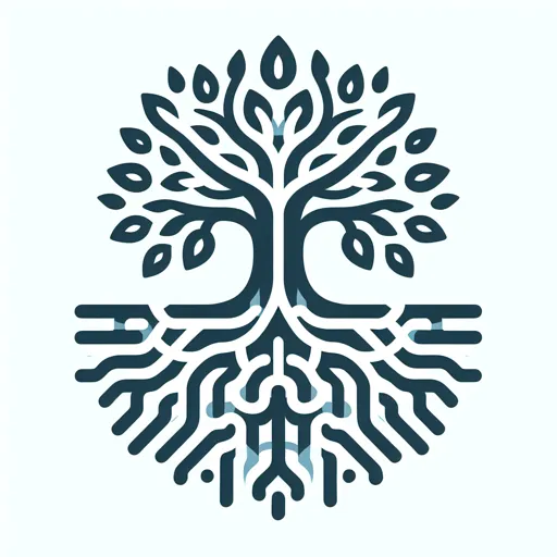 Icon Design With A Stylized Tree And Roots
