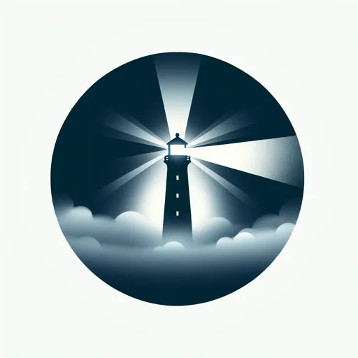 Light Logo Design Featuring A Lighthouse Beam Cutting Through Fog
