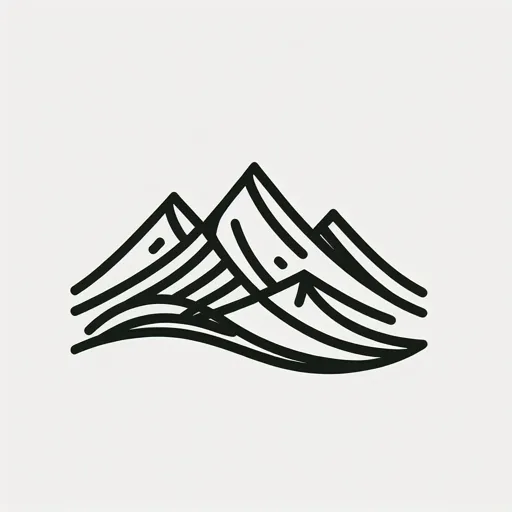 Line Logo Design Featuring A Minimalist Mountain Range
