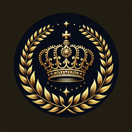 Luxury Logo Design With A Crown And Laurel Wreath