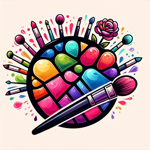 Makeup Artist Logo Design Featuring A Palette With Vibrant Colors