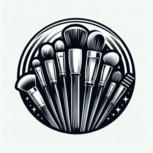 Makeup Artist Logo Design Featuring A Set Of Professional Makeup Brushes