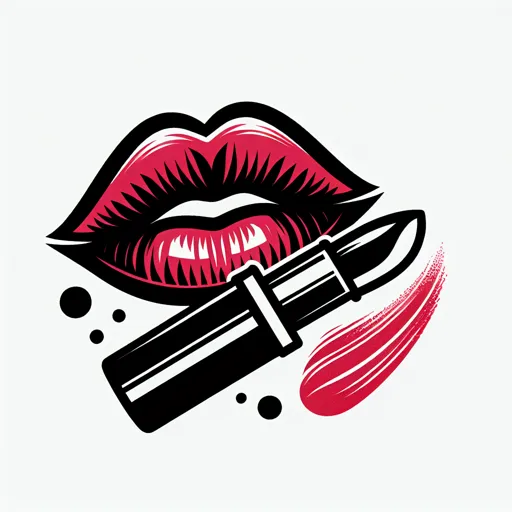Makeup Artist Logo Design With A Pair Of Lips And Lipstick Marks