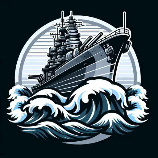 Military Logo Design Featuring A Warship On The Ocean
