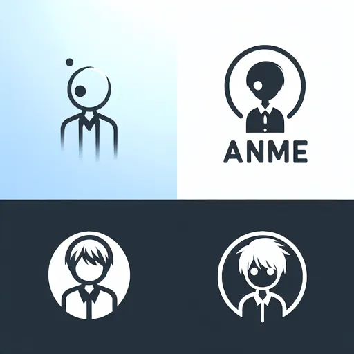 Minimalist Anime Logo Design With A Simple Character Icon And Clean Typography