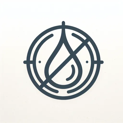Minimalist Dry Cleaning Logo Design Featuring A Water Droplet Crossed Out