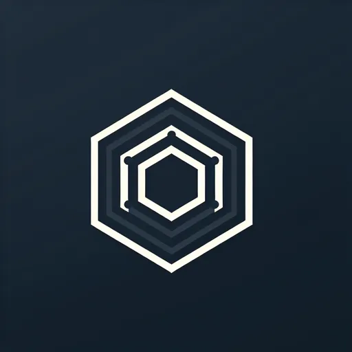 Minimalist Hexagon Logo Design Featuring A Single Outlined Hexagon