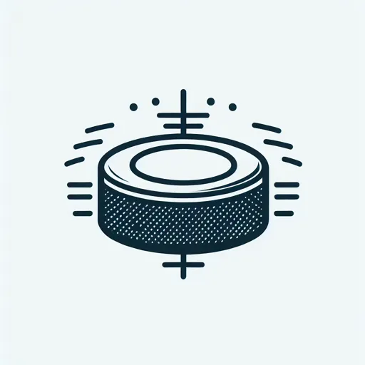 Minimalist Hockey Logo Design Featuring A Single Puck And Ice Rink Lines