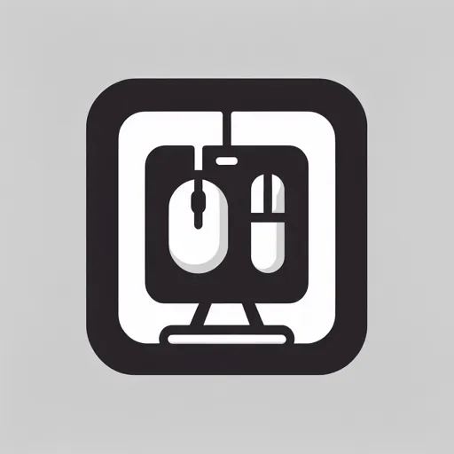 Minimalist Pc Logo Design Featuring A Mouse And Mousepad