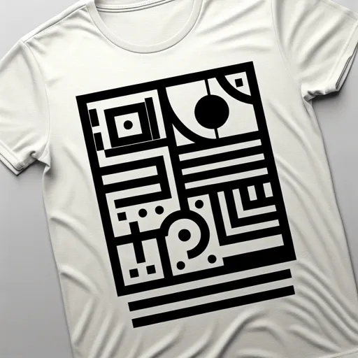 Minimalist Shirt Logo With Geometric Shapes And Bold Lines