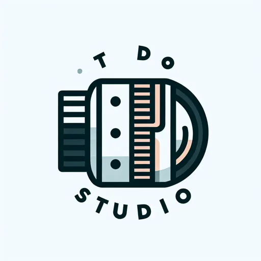 Minimalist Studio Logo Design Featuring A Camera Lens