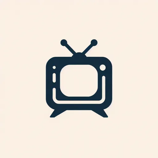 Minimalist Tv Logo Design With A Simple Outline Of A Television Set