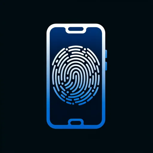 Mobile Logo Design Featuring A Digital Fingerprint For Security