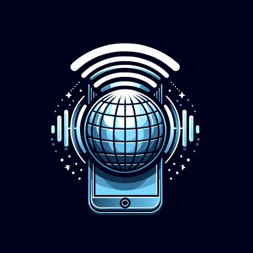 Mobile Logo Design Featuring A Digital Globe With Mobile Signals