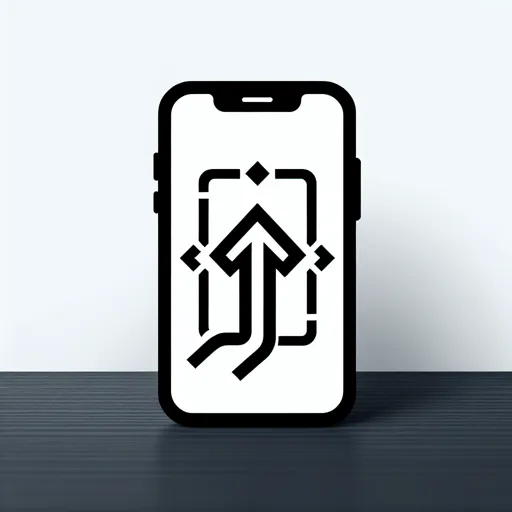 Mobile Logo Design Featuring A Minimalist Arrow Inside A Screen