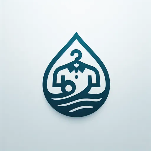 Modern Dry Cleaning Logo Design With A Water Droplet And Garment Icon