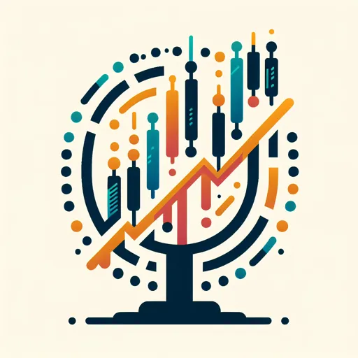 Modern Stock Logo Design With A Candlestick Chart And Digital Lines