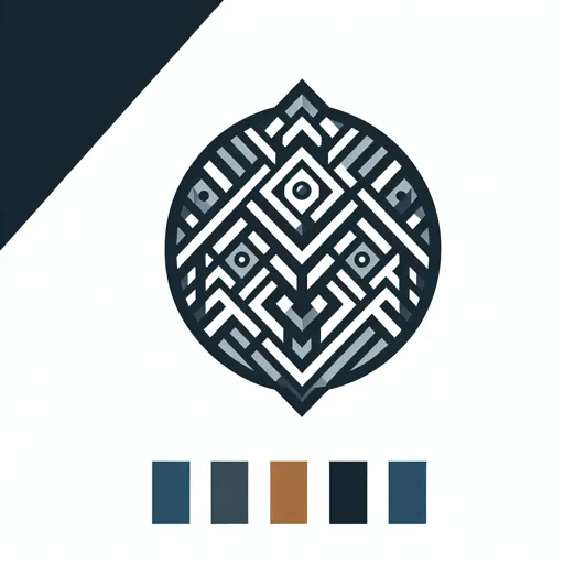 Nail Logo Design Featuring A Geometric Pattern With Metallic Elements