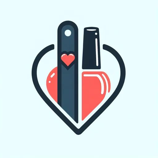 Nail Logo Design With A Heart-Shaped Nail File And Polish Bottle
