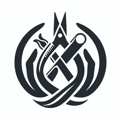 Nail Logo Design With A Pair Of Scissors And Cuticle Trimmer