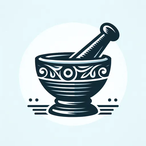 Pharmacy Logo Design With A Mortar And Pestle