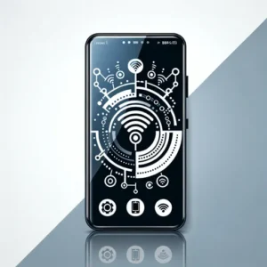 Phone Logo Design Featuring A Clean, Modern Phone And Connectivity Icons