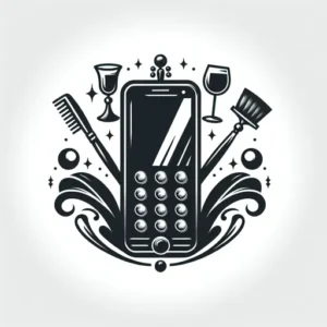 Phone Logo Design Incorporating A Chic, Elegant Phone And Buttons