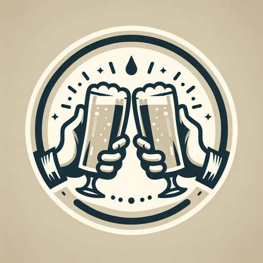 Pub Logo Design With A Clinking Glass And Toast Gesture